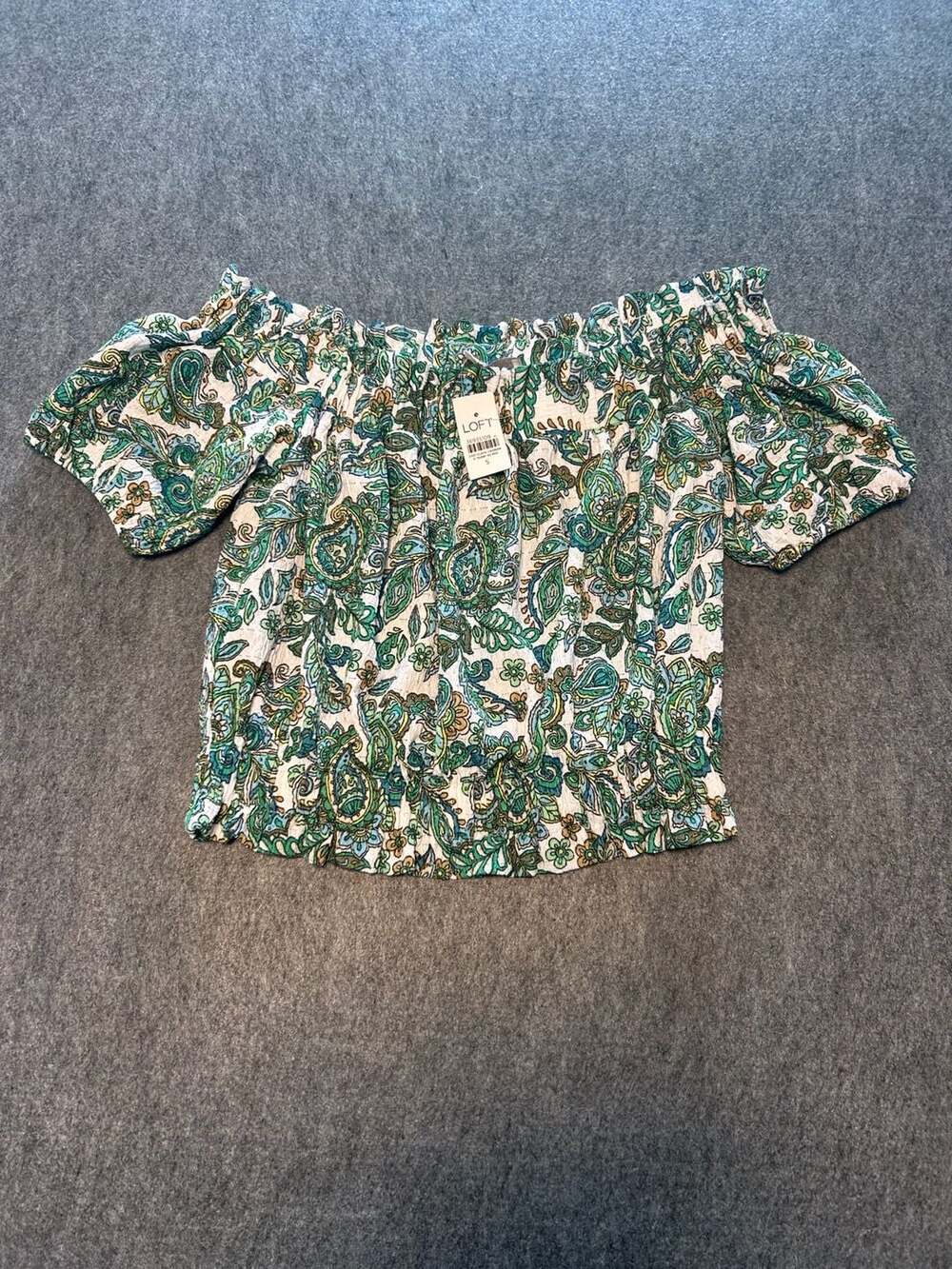 LOFT Paisley Off The Shoulder Crop Top